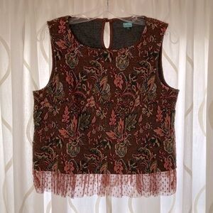 Brocade/Tulle Anthropologie Top